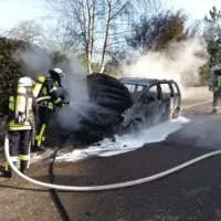 Pkw-Brand in Ober-Beerbach am 29. März