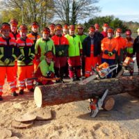 Teilnahme von sechs Seeheimer Einsatzkräften an einem Lehrgang „Motorkettensäge“