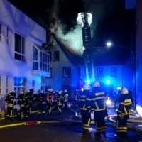 Löschhilfe bei Großbrand in Pfungstadt am 23.01.2020