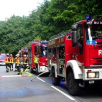 Feuerwehr löscht beginnenden Waldbrand im Balkhäuser Tal