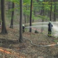 Waldbrandübung am 8. Mai nahe dem Lufthansa-Center