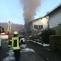 Saunabrand in Wohnhaus im Ortseil Balkhausen
