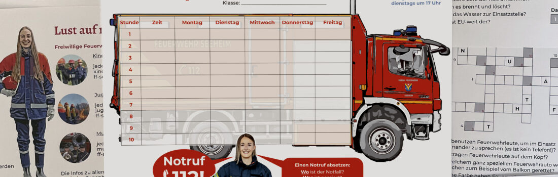 Gut gerüstet ins neue Schuljahr: Freiwillige Feuerwehr Seeheim verteilt Stundenpläne in Grundschulen